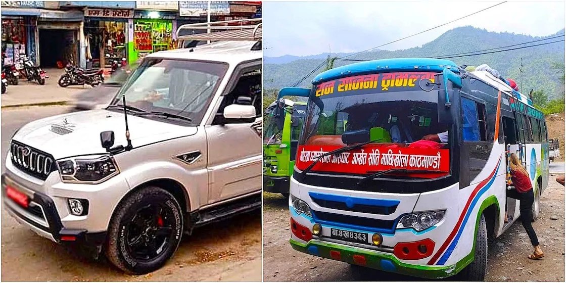 Private jeep and bus transportation for the Manaslu Circuit Trek in Nepal.