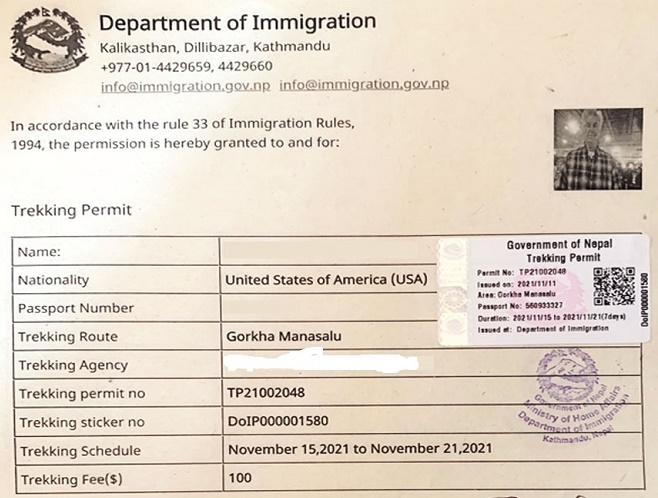 Local Border Permit New Additional Local Area Entry Permit is introduced in Manaslu Region
